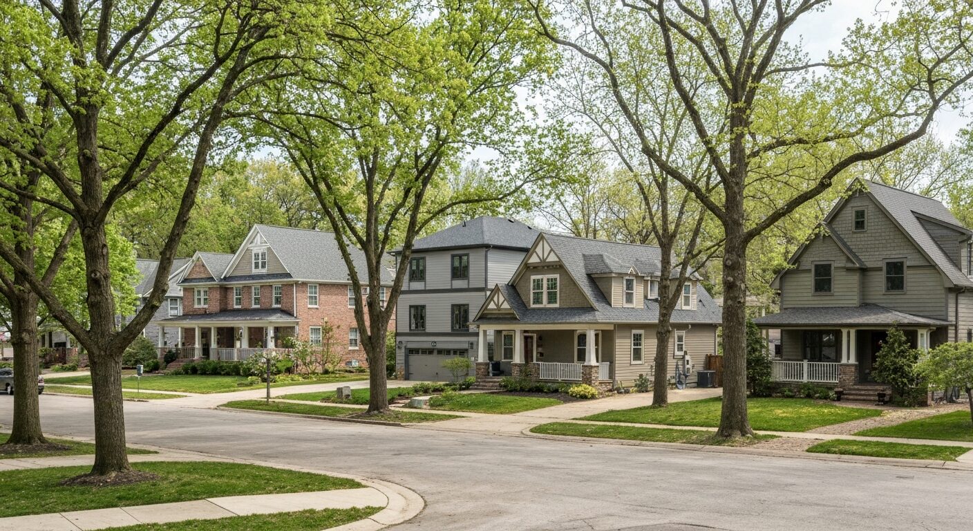 Junk removal truck in Indianapolis neighborhood