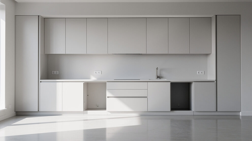 A kitchen corner with an old range ready for removal