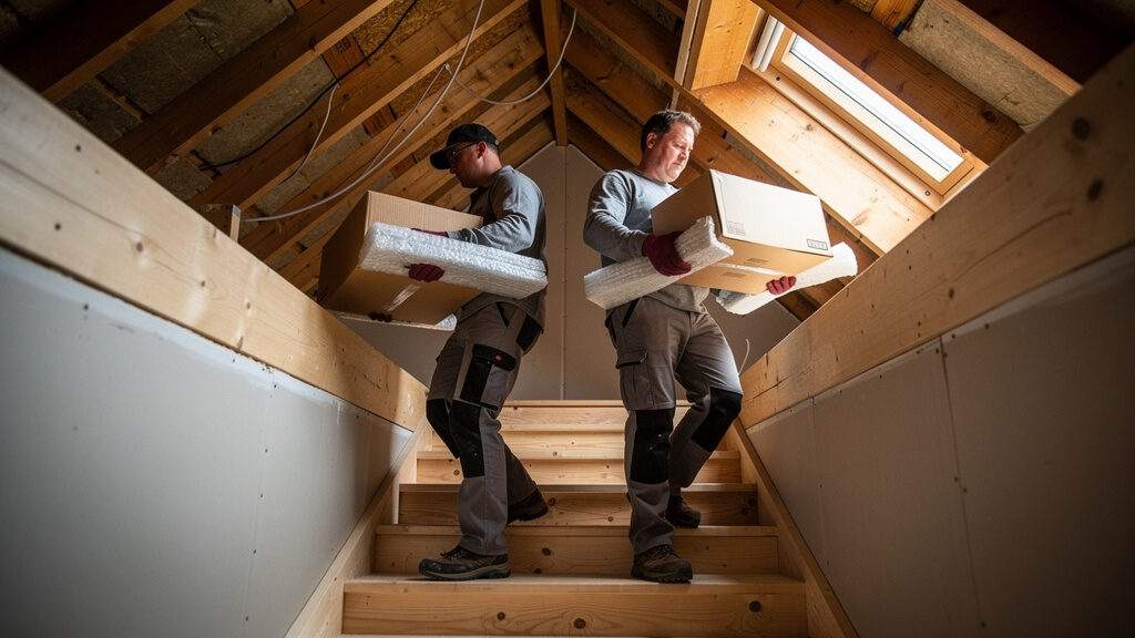 DS Hauling clearing out an attic in an Indianapolis home