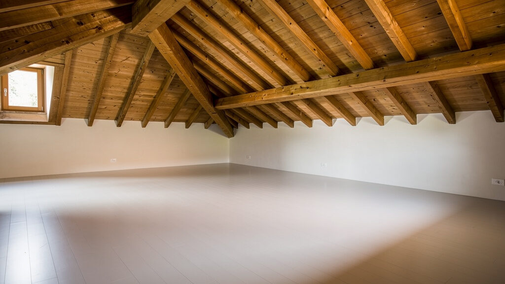 Empty attic after DS Hauling cleanout in Indianapolis