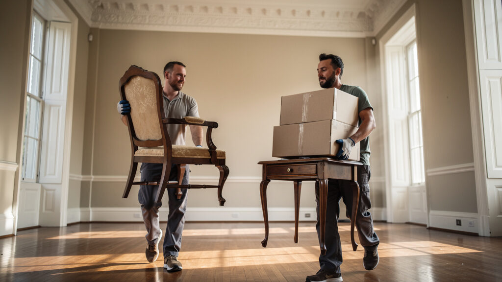 DS Hauling estate cleanout team working in an Indianapolis home