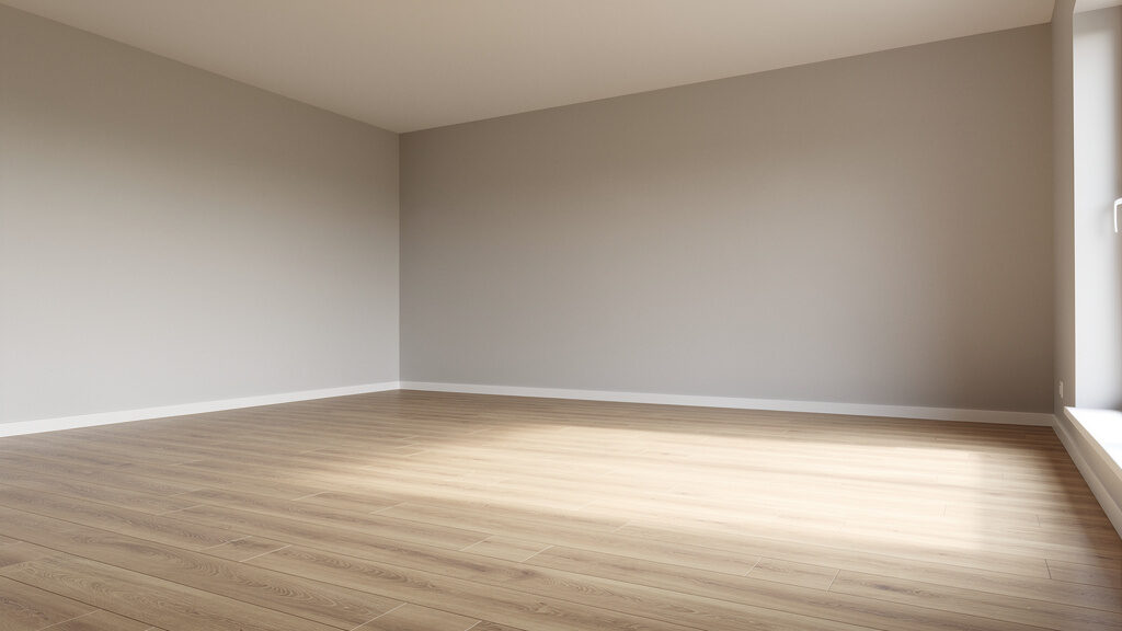 A living room with outdated furniture ready for removal