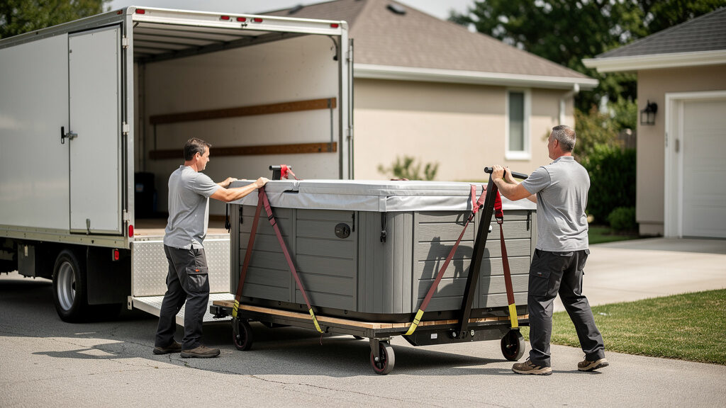 Old hot tub being removed from Indianapolis backyard