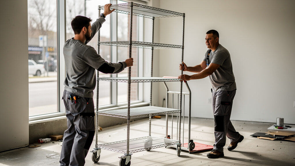 Retail store inventory and fixtures being removed