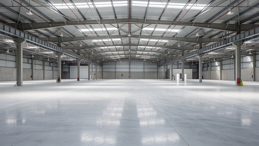 Clean warehouse space after comprehensive professional cleanout